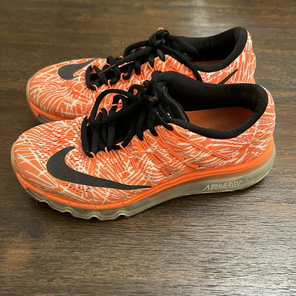 Nike Air Max 2016 Print Trainers 818101-800 Orange White Women's Size 7 Shoes‎